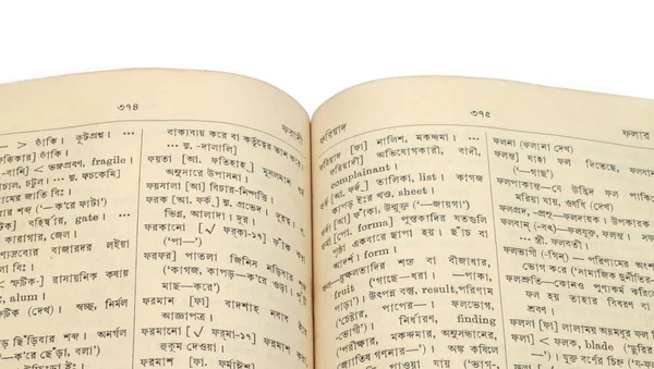 Old Open Bengali Dictionary — Stock Photo, Image