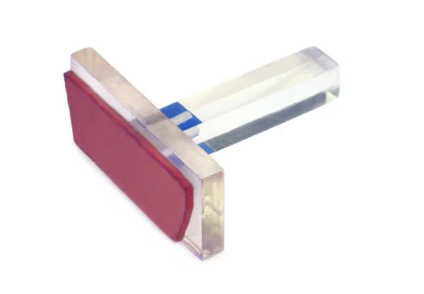 Transparent plastic rubber ink stamp — Stock Photo, Image