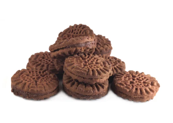 Izolované čokoládové cookies — Stock fotografie
