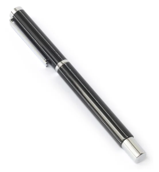 Na białym tle luksusowy czarny długopis — Zdjęcie stockowe