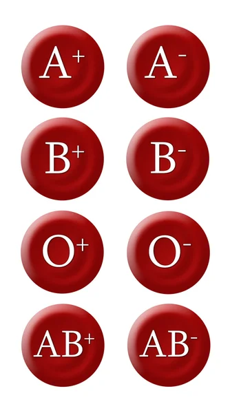 Кнопки группы крови — стоковое фото