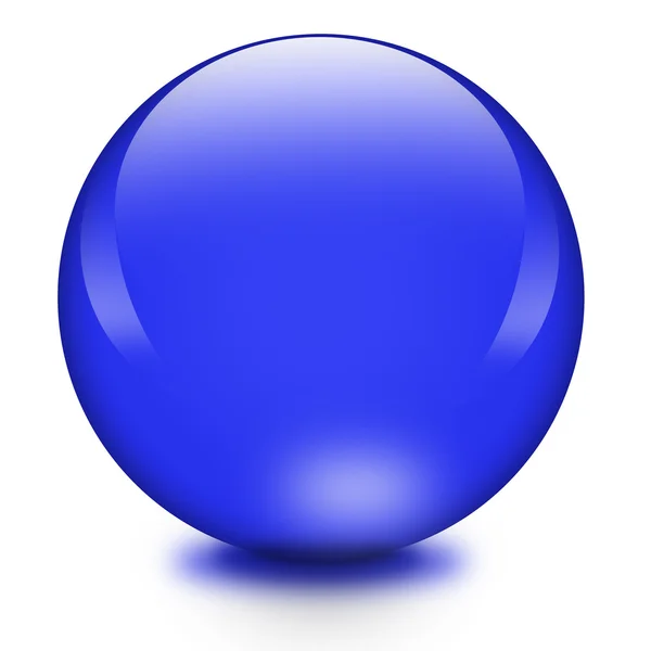 Computer gegenereerde blauwe kristallen bol — Stockfoto