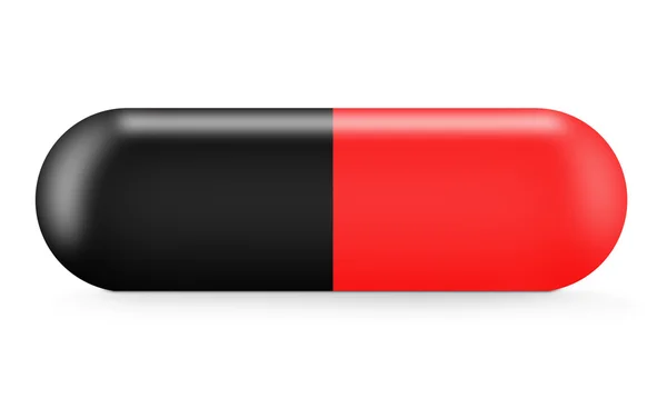 Czarno -czerwone kapsułki — Zdjęcie stockowe