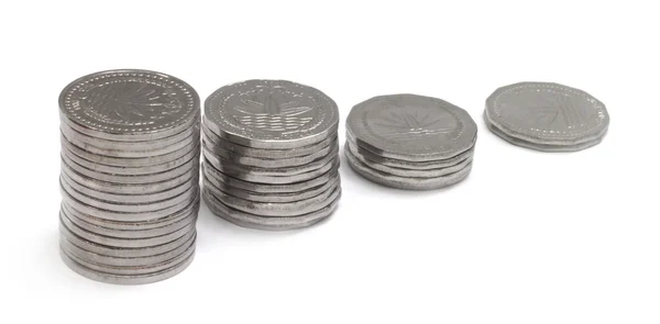 Columns of Bangladeshi coins — Stock Photo, Image