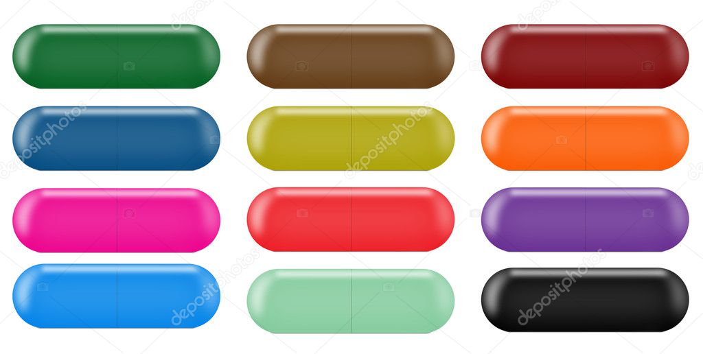 Computer generated capsule buttons