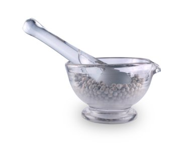 Glass made mortar with Pestle clipart