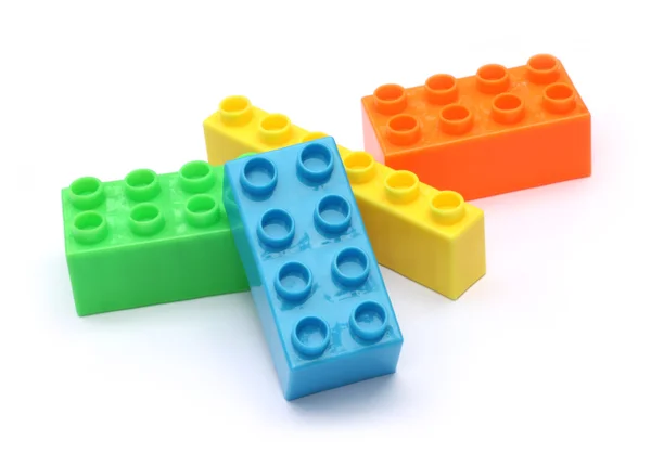 Bunte Plastikspielzeugsteine — Stockfoto