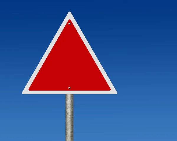 stock image Triangular empty road sign