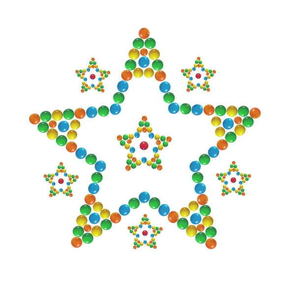 Estrela feita de doces de açúcar coloridos — Fotografia de Stock
