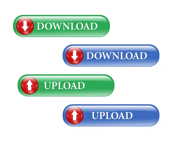 Botões de download e upload — Fotografia de Stock