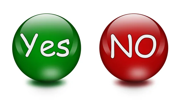 Ja och nej-knapparna — Stockfoto
