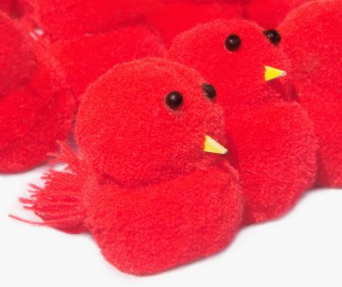Hand made woolen toy birds clipart