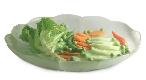 Bir cam tabakta salata — Stok fotoğraf