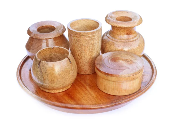 Dřevěné stolní nádobí pro dekorace — Stock fotografie