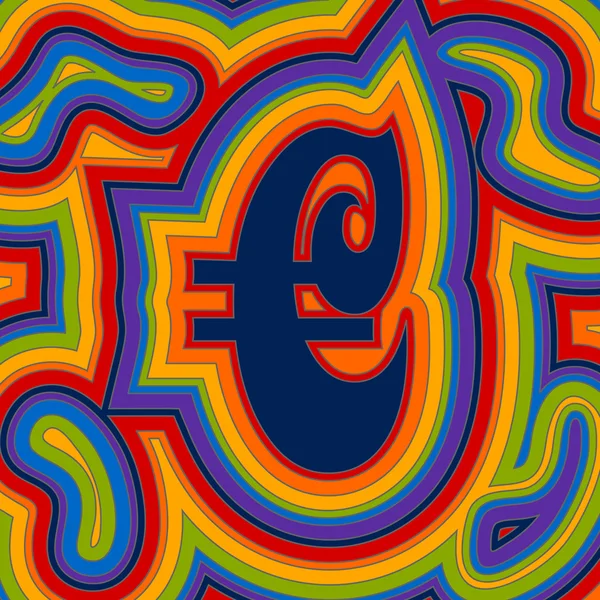 Groovy Money - Regenbogen-Euro — Stockvektor