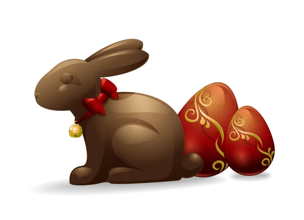 Easter chocolate rabbit — Stock Vector