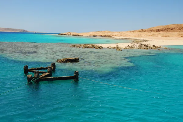Agua Azul Turquesa Con Arrecife Coral Mar Rojo Egipto — Foto de Stock