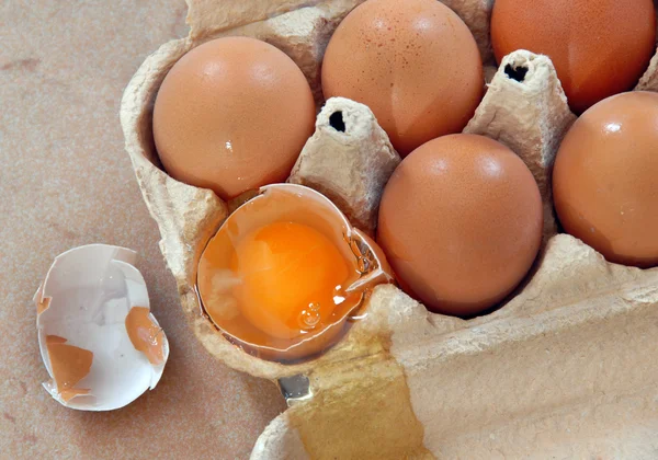Huevos en caja —  Fotos de Stock