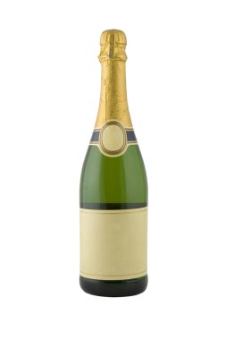 Green bottle of champagne clipart