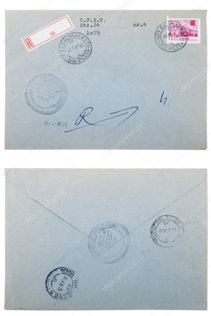 Old envelope, correspondence concept