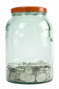 Glass jar filled with coins clipart