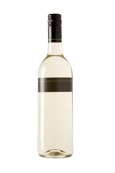 White wine bottle with blank label — Stock Photo, Image