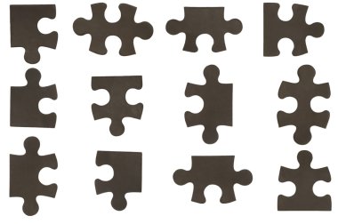 farklı siyah puzzle parçaları