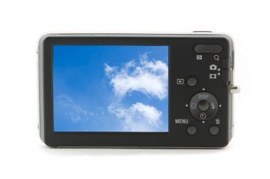 Rear view of photo camera clipart