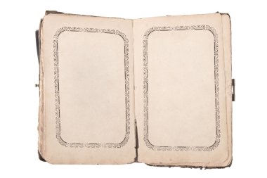 boş sayfaları ile eski açık kitap