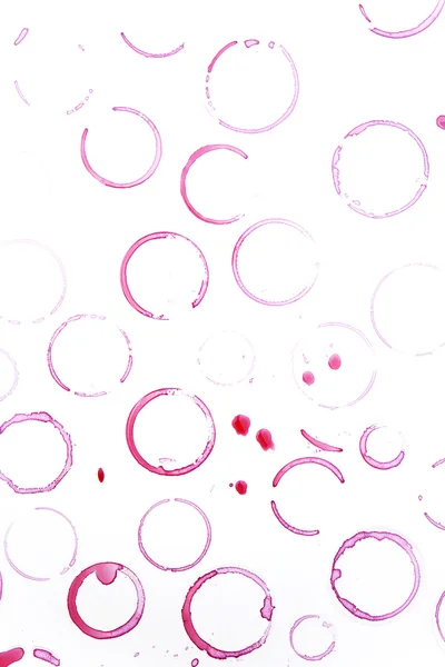 Red wine ring stains, glass marks — Stock Photo, Image