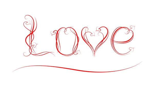 Надпись Любовь Состоит Узоров Сердца — стоковый вектор