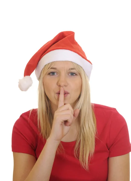 Christmas girl asks for calm — Stock Photo, Image