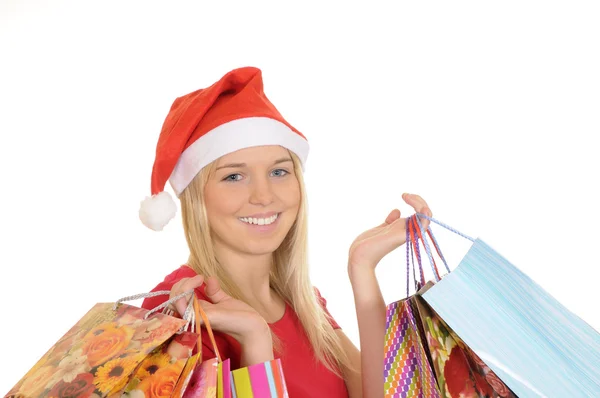 Alışveriş Noel kız — Stok fotoğraf