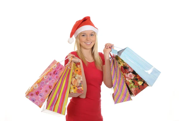 Shopping christmas girl Royalty Free Stock Images