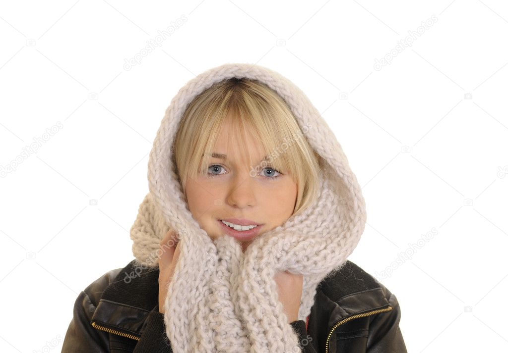 Young woman with a scarf
