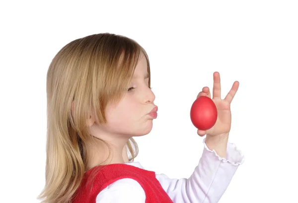 Menina com ovo de Páscoa — Fotografia de Stock