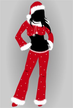 Christmas girl-vector clipart