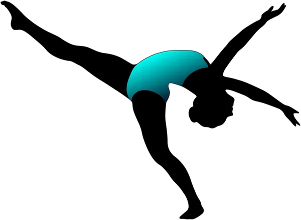 Kız bale siluetleri dans - vektör — Stok Vektör
