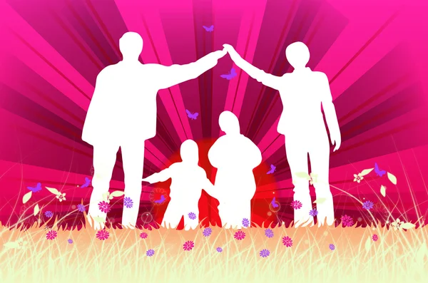 Illustration with family silhouettes — Stock Photo, Image