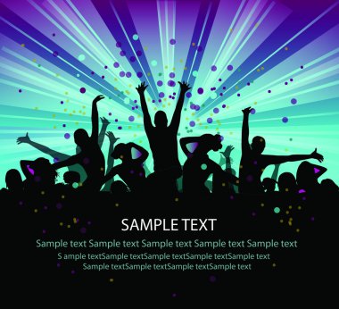 Set of group peoples dance vector. flyer clipart