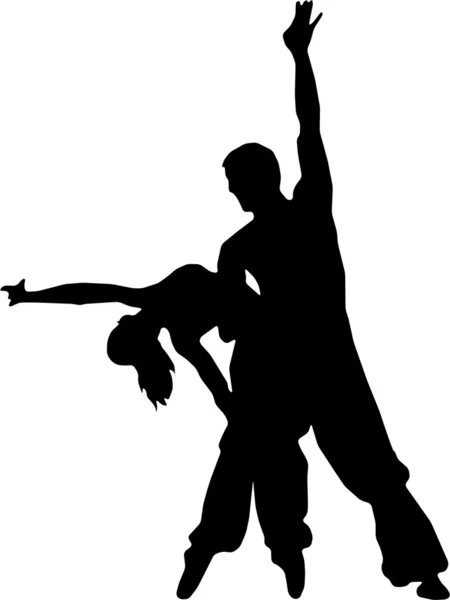 Baletní tanec dívka a chlapec siluety vektor — Stockový vektor
