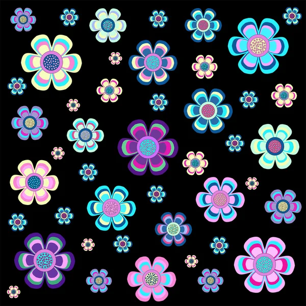 Ensemble de fleurs dans différentes formes, couleur . — Image vectorielle