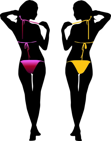 stock vector Bikini woman silhouette