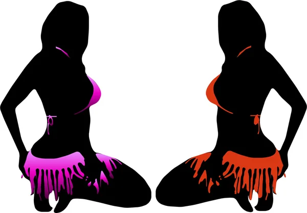 Bikini femme silhouette — Image vectorielle