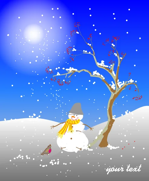 Bonhomme de neige hiver — Image vectorielle