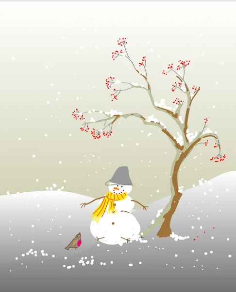 Winter sneeuwpop — Stockvector