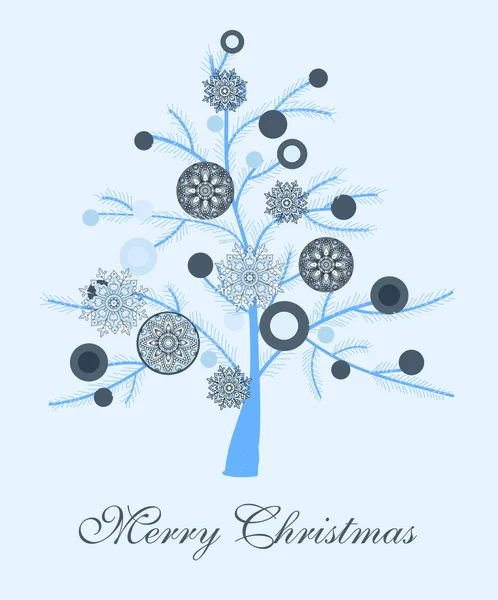 Schöne Weihnachtsbaum-Illustration. Weihnachtskarte — Stockvektor