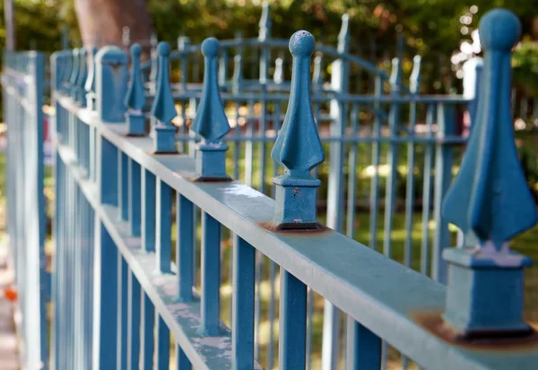 Blå spike staket — Stockfoto