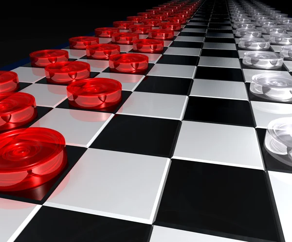 Great checkers battle — Stock Photo, Image