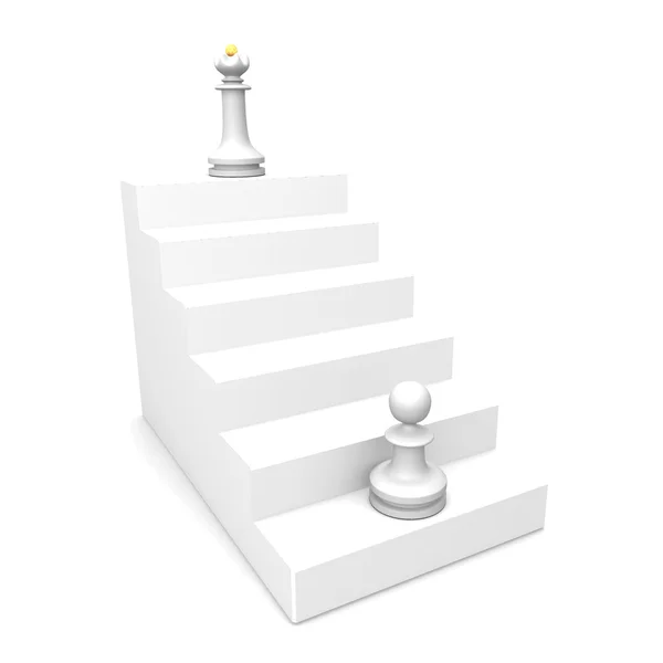 Pawn and queen on ladder — Stock Photo, Image